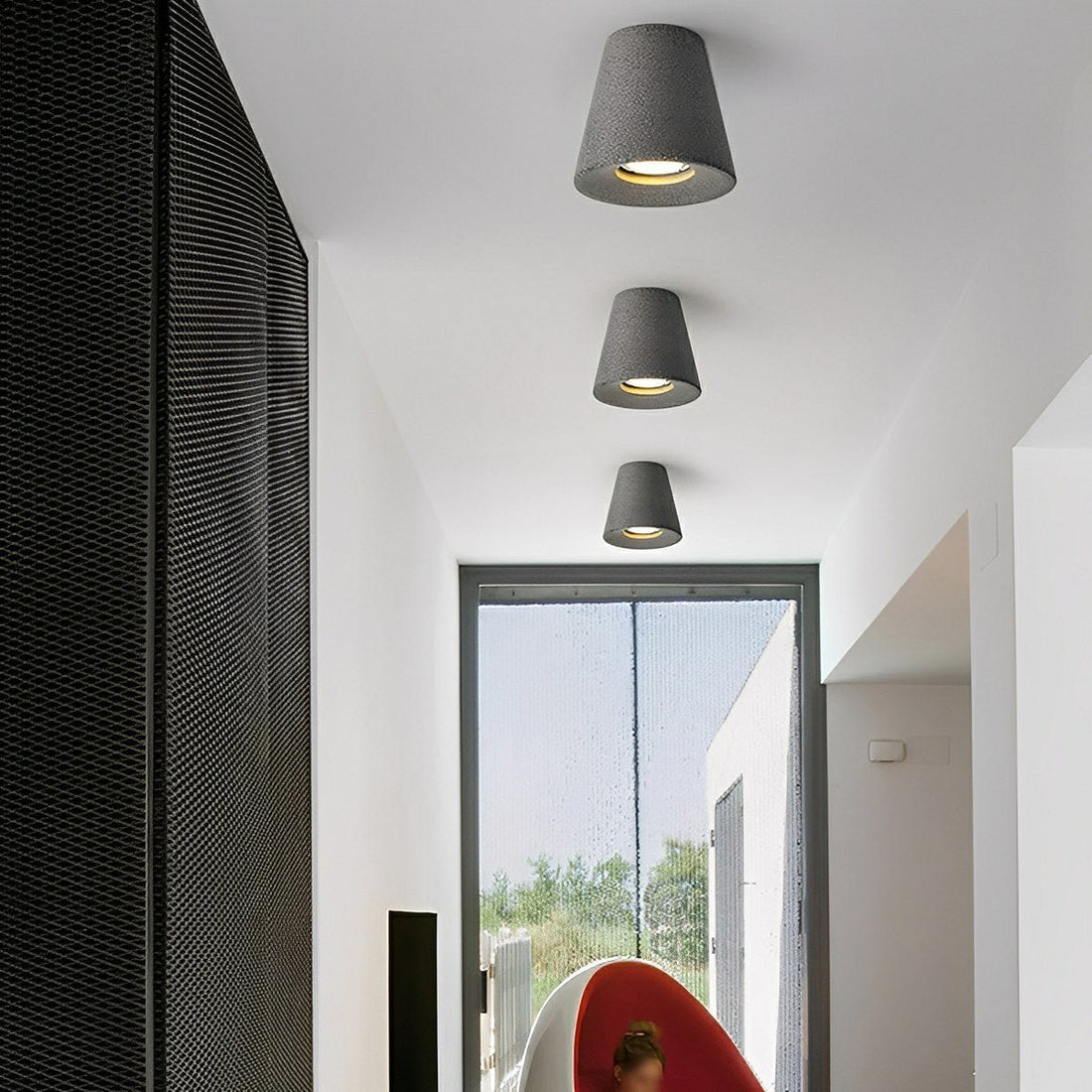 Modern Minimalist Cone - Shaped Cement LED Ceiling Lights - Flyachilles