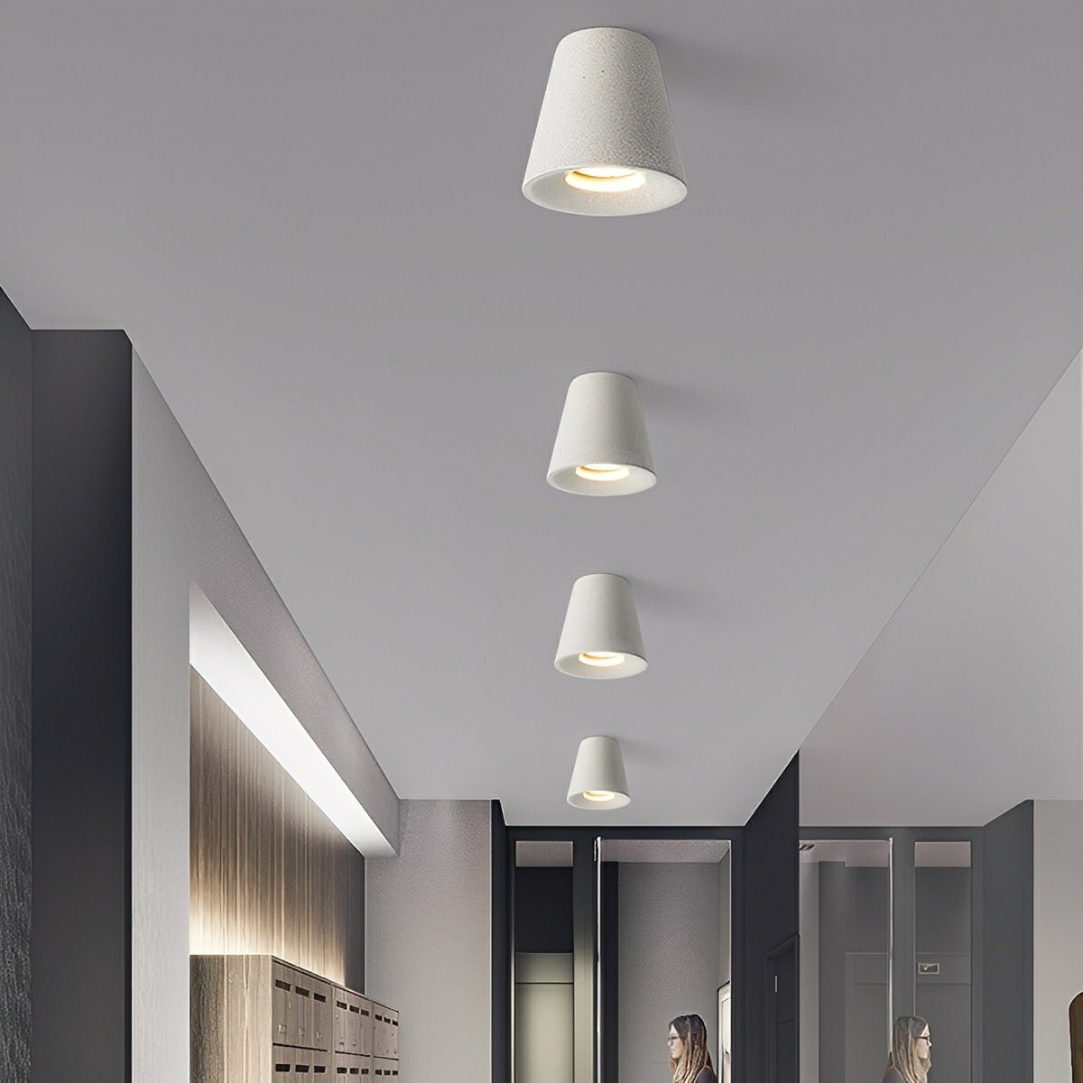 Modern Minimalist Cone - Shaped Cement LED Ceiling Lights - Flyachilles