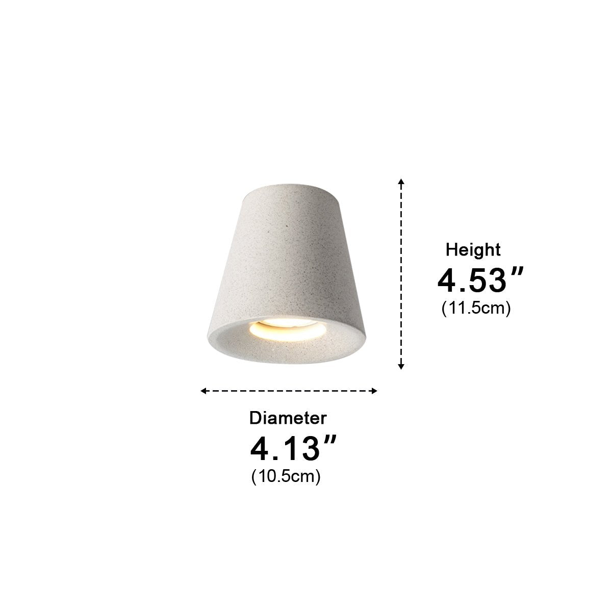Modern Minimalist Cone - Shaped Cement LED Ceiling Lights - Flyachilles