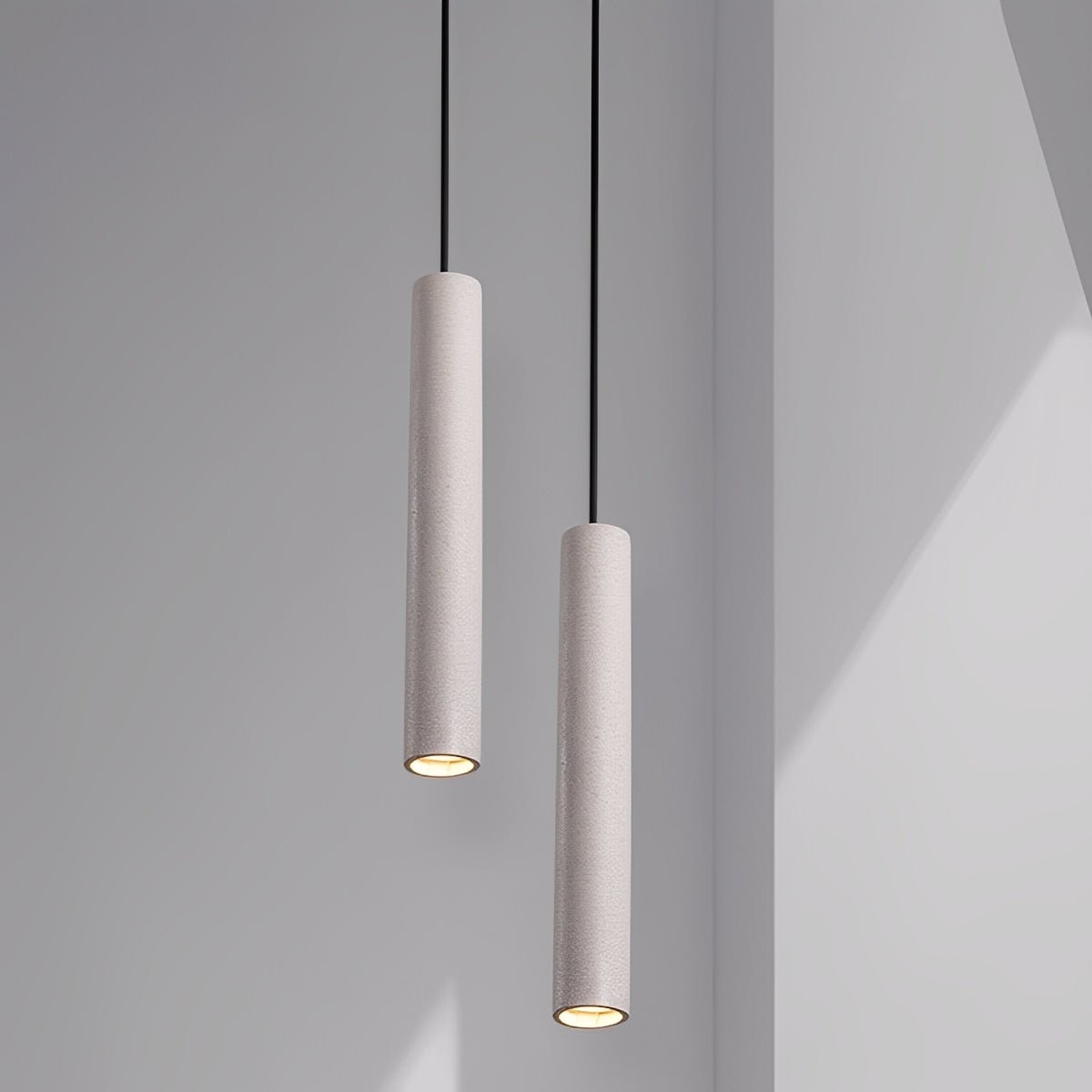 Modern Minimalist Cylinder Cement LED Pendant Lights - Flyachilles