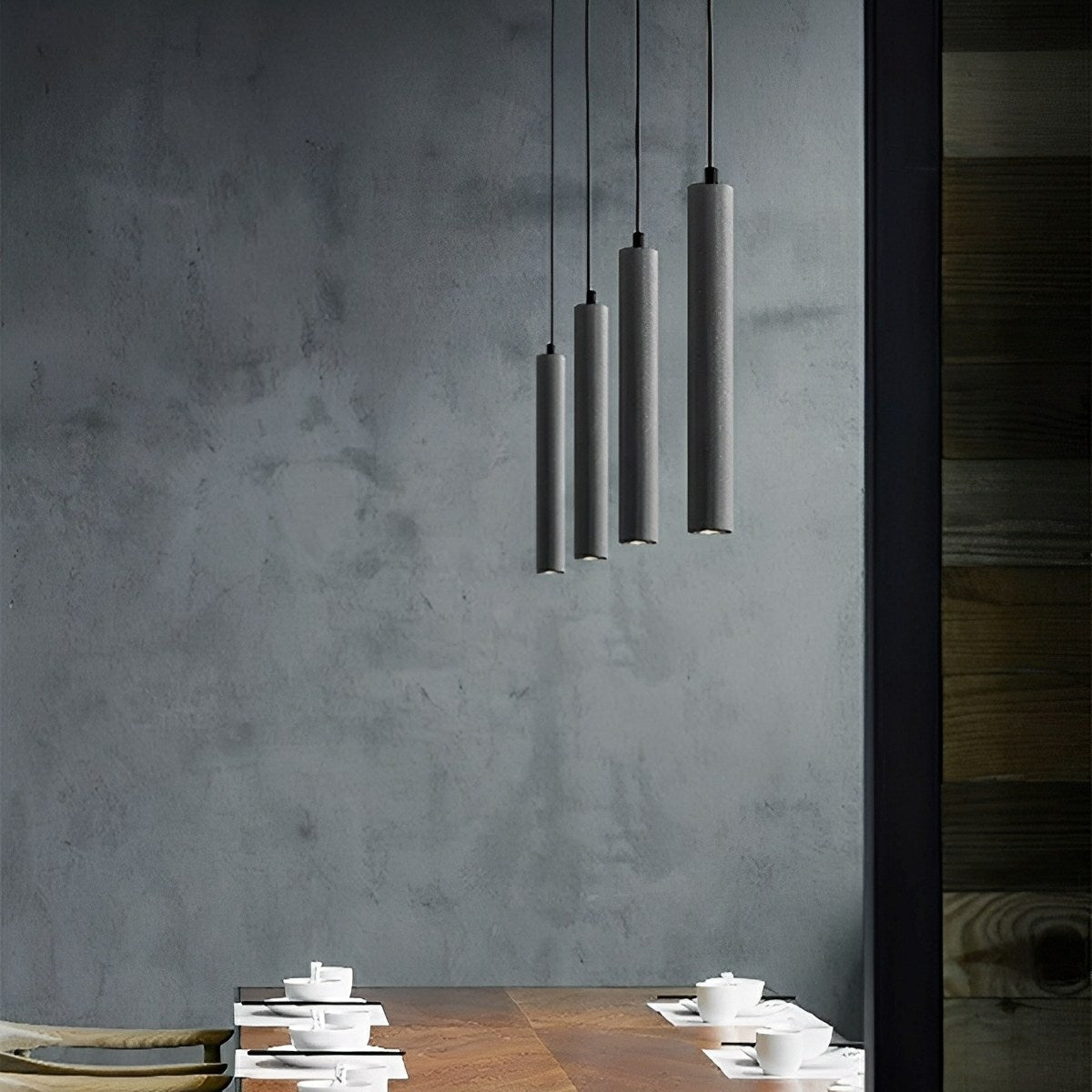 Modern Minimalist Cylinder Cement LED Pendant Lights - Flyachilles