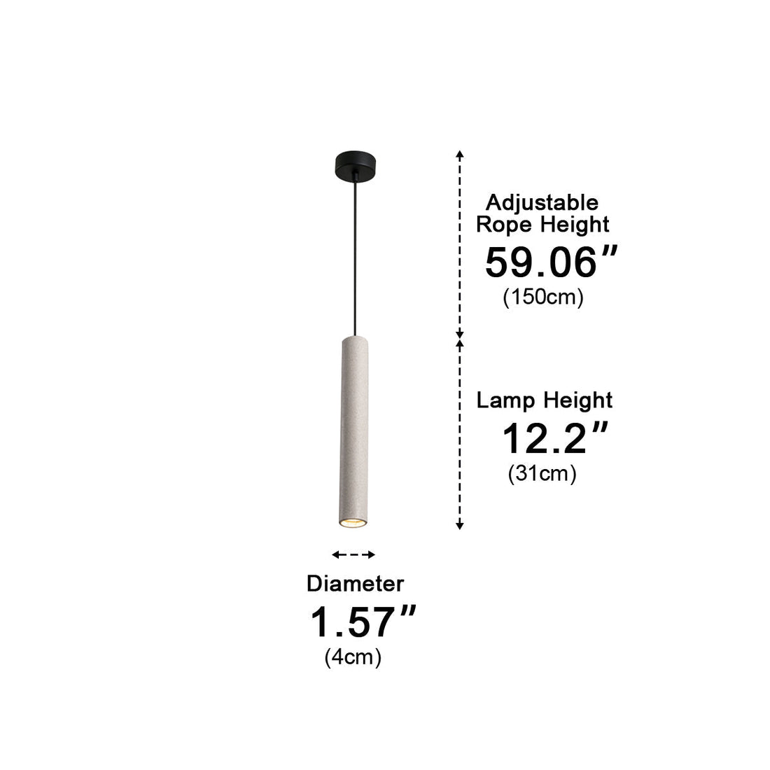 Modern Minimalist Cylinder Cement LED Pendant Lights - Flyachilles