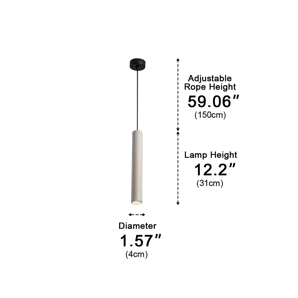 Modern Minimalist Cylinder Cement LED Pendant Lights - Flyachilles