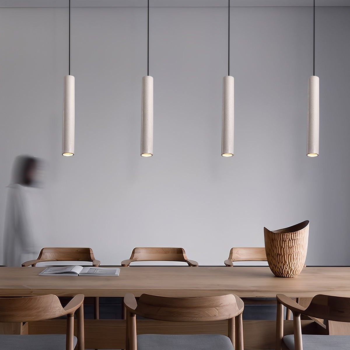 Modern Minimalist Cylinder Cement LED Pendant Lights - Flyachilles