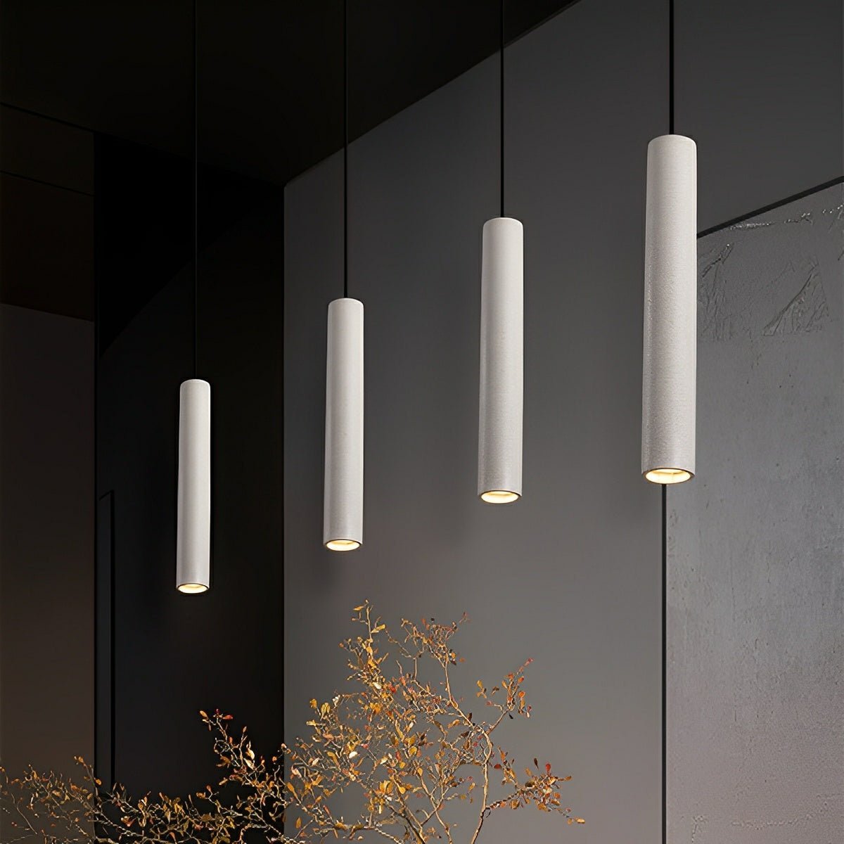 Modern Minimalist Cylinder Cement LED Pendant Lights - Flyachilles