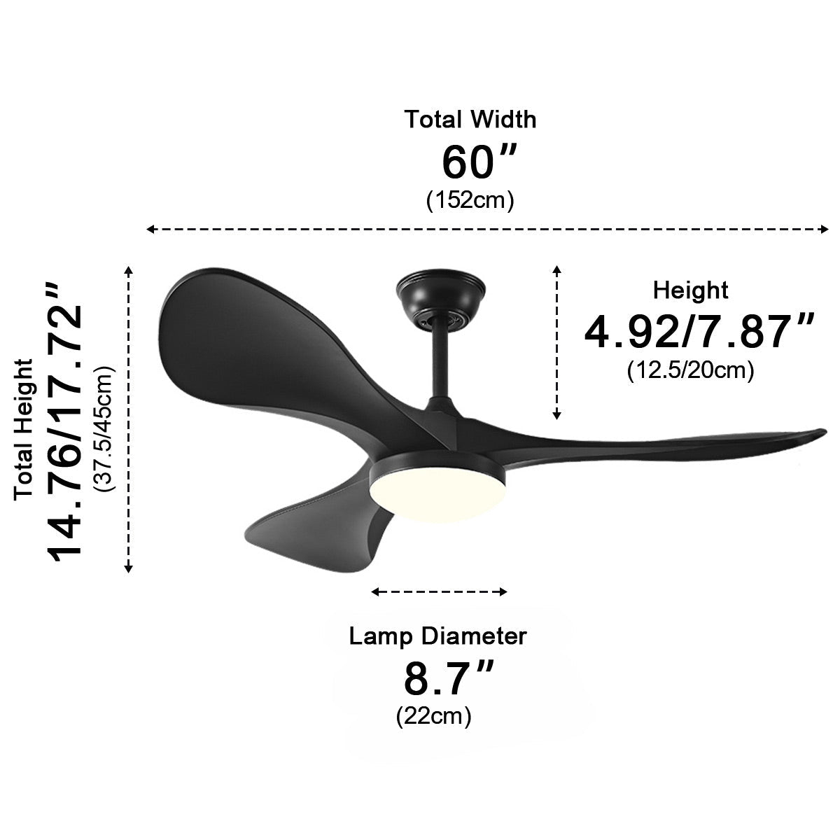 Modern Minimalist DC Motor Reverse Ceiling Fan Light - Flyachilles