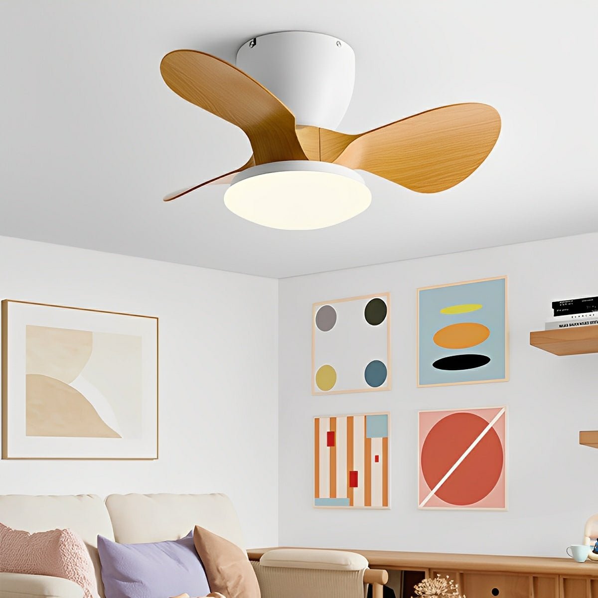 Modern Minimalist DC Motor Reverse Ceiling Fan Light - Flyachilles