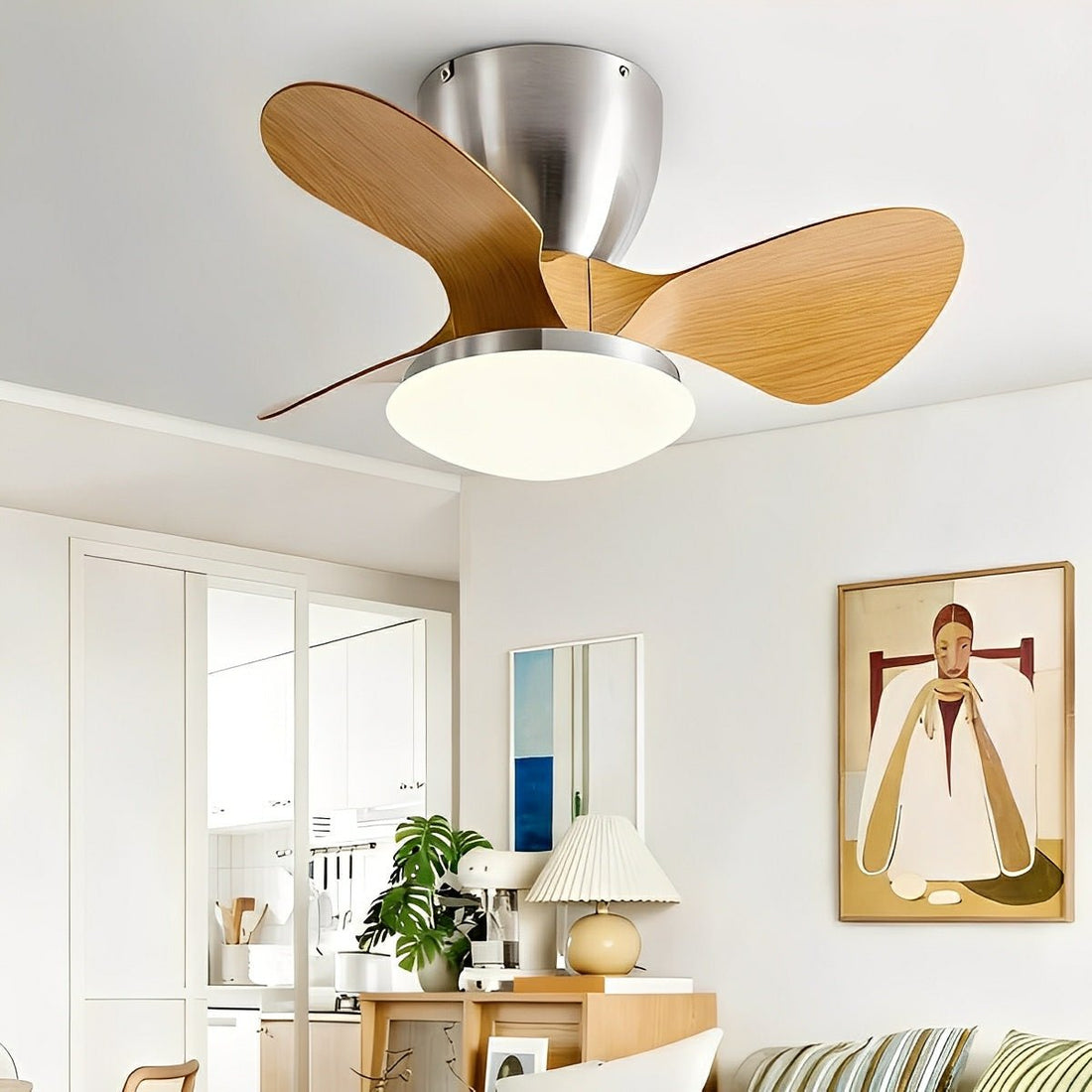 Modern Minimalist DC Motor Reverse Ceiling Fan Light - Flyachilles