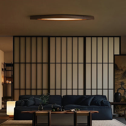 Modern Minimalist Diamond - Shaped Wood LED Long Strip Ceiling Light - Flyachilles