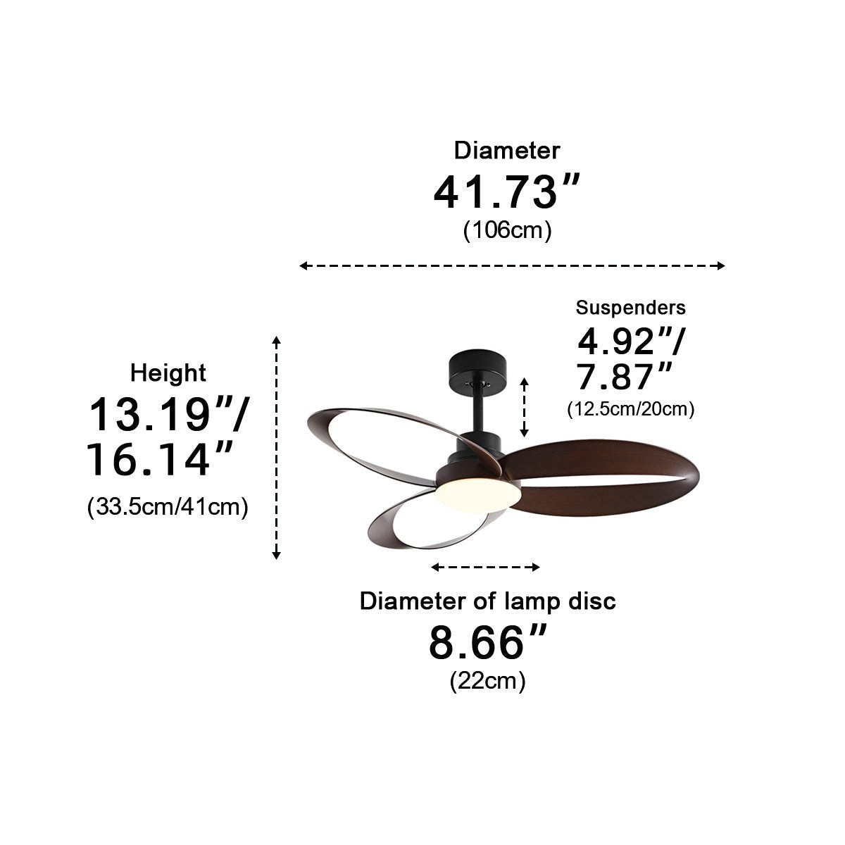 Modern Minimalist Geometric 6 - Speed Reverse Ceiling Fan Light - Flyachilles