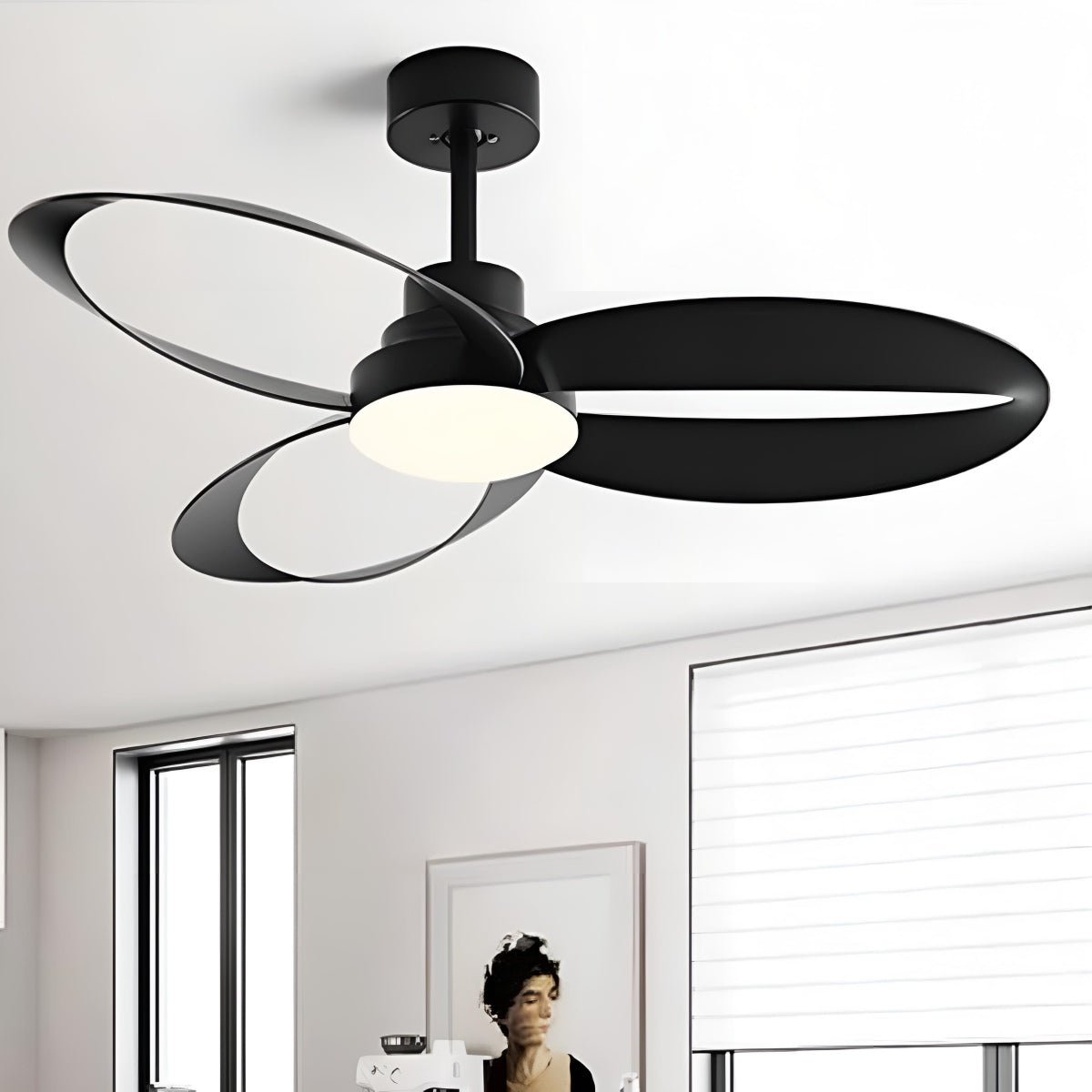Modern Minimalist Geometric 6 - Speed Reverse Ceiling Fan Light - Flyachilles