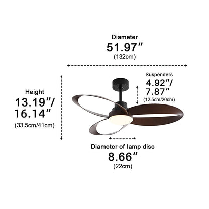 Modern Minimalist Geometric 6 - Speed Reverse Ceiling Fan Light - Flyachilles