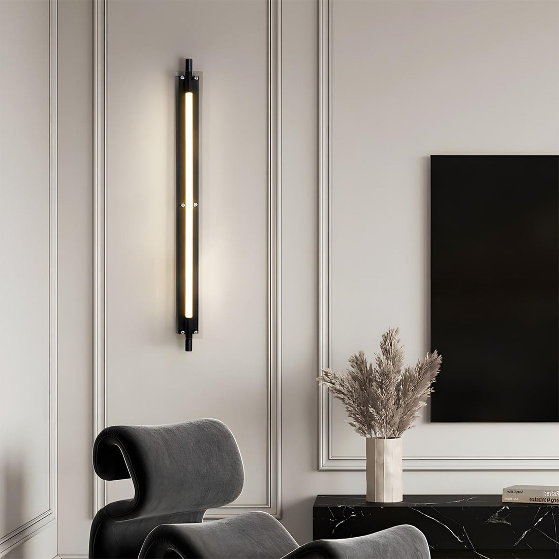 Modern Minimalist Glass Long Strip LED Indoor Wall Sconce - Flyachilles