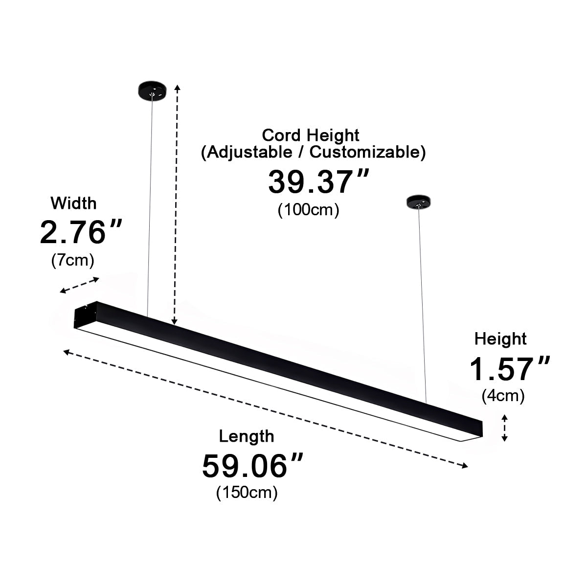Modern Minimalist LED Long Strip Office Pendant Lights - Flyachilles