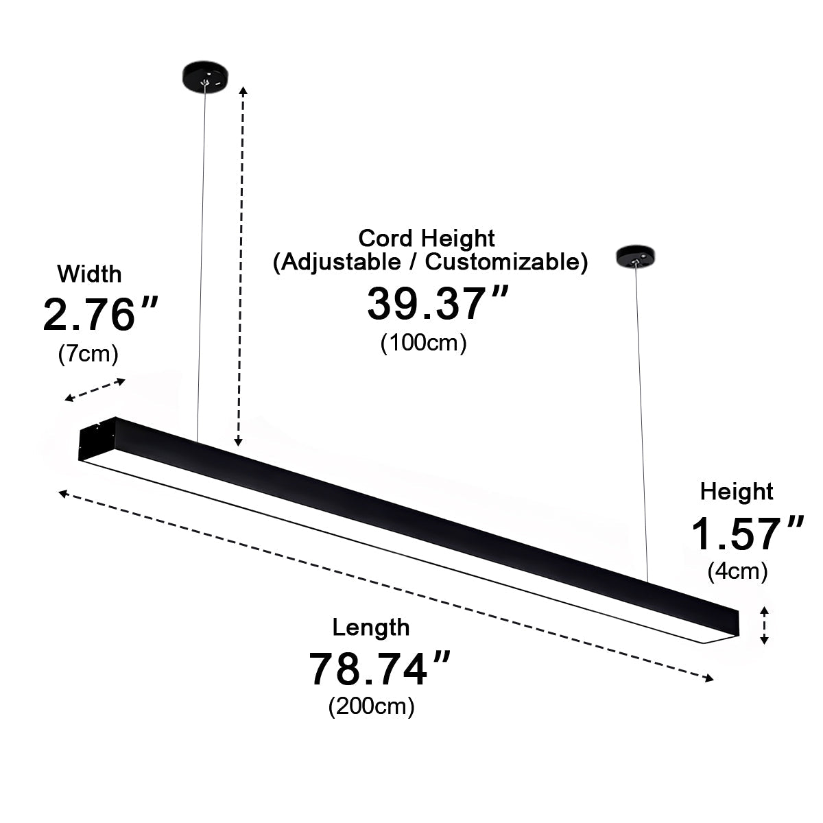 Modern Minimalist LED Long Strip Office Pendant Lights - Flyachilles