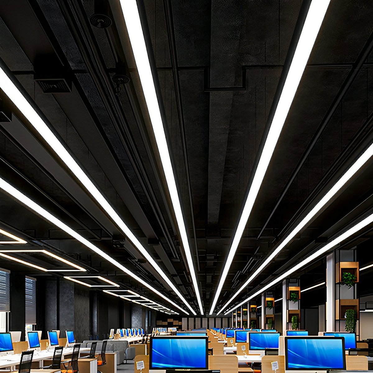 Modern Minimalist LED Long Strip Office Pendant Lights - Flyachilles