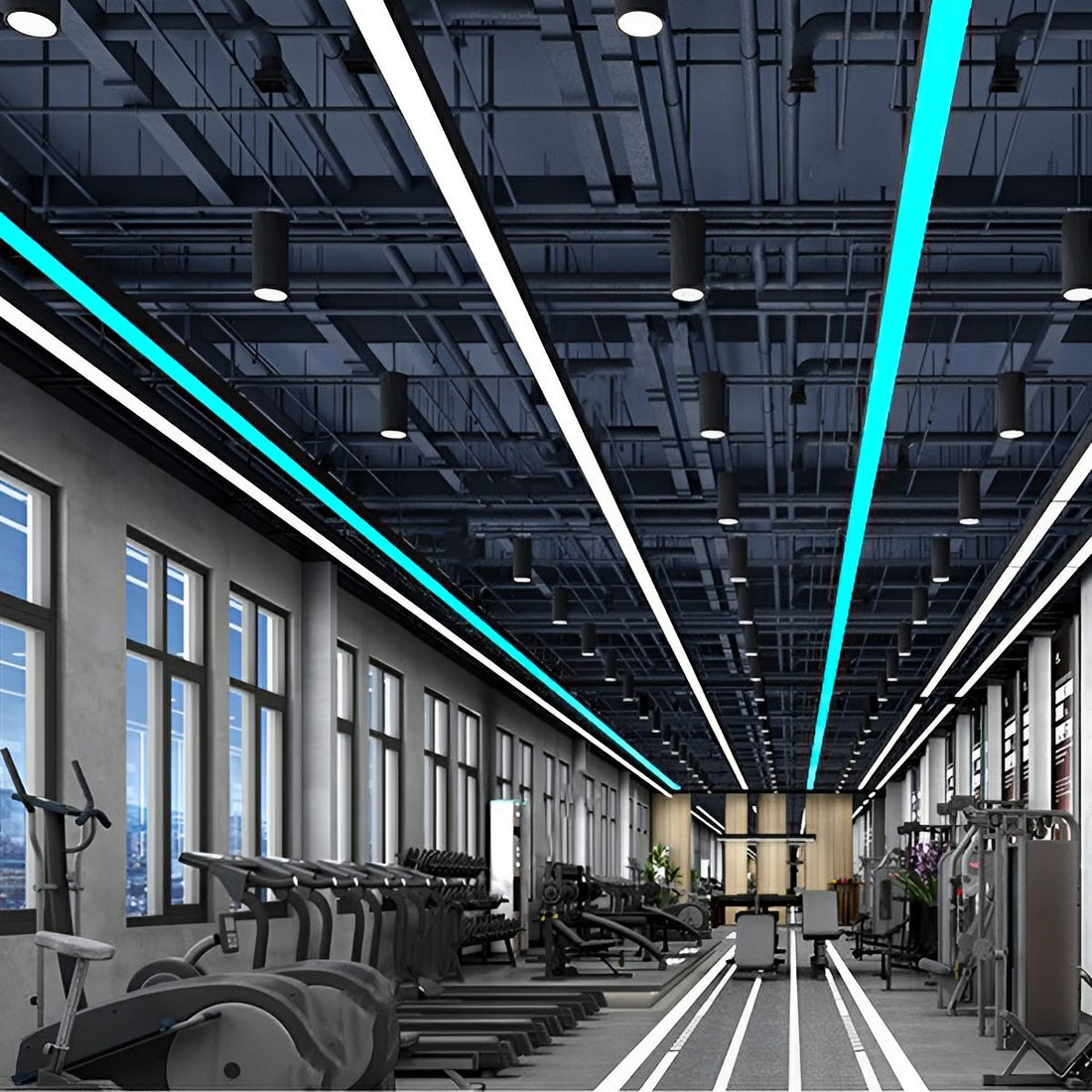 Modern Minimalist LED Long Strip Office Pendant Lights - Flyachilles