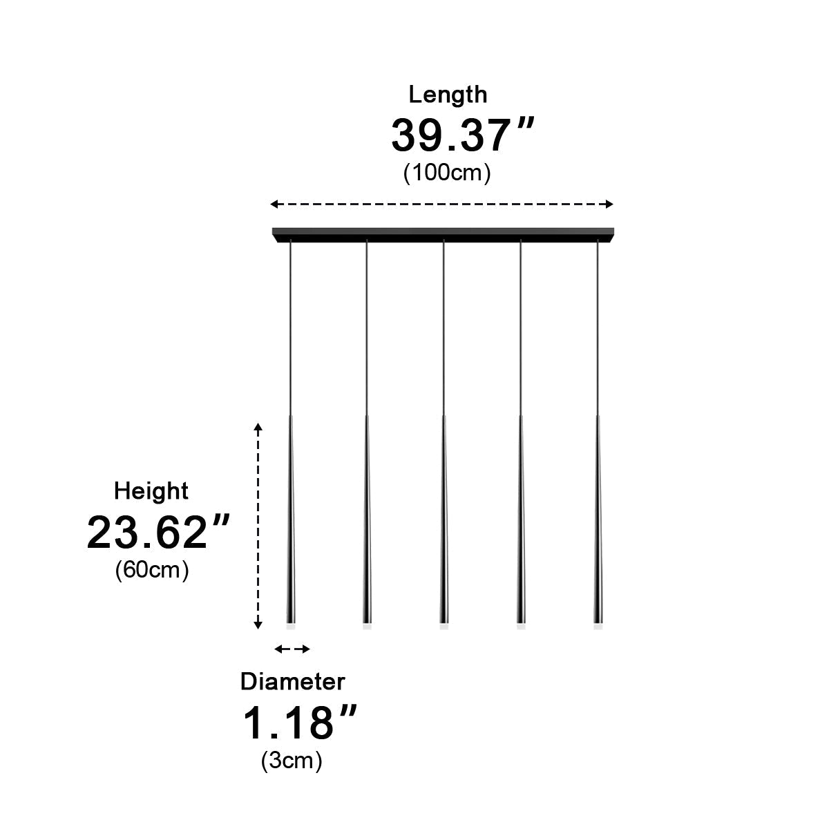 Modern Minimalist Linear Long Strip Bar LED Pendant Lights - Flyachilles