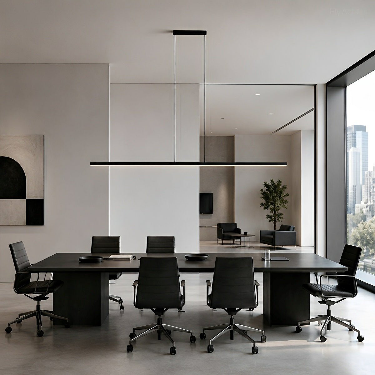 Modern Minimalist Long Strip Light Pendant Lights up and down adjustable - Flyachilles