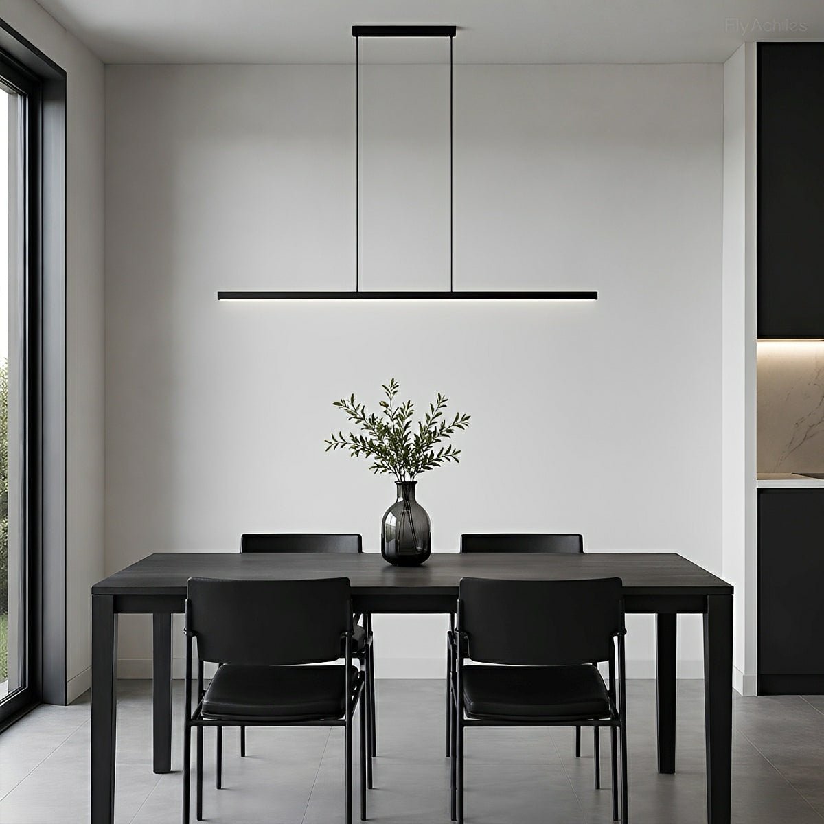Modern Minimalist Long Strip Light Pendant Lights up and down adjustable - Flyachilles