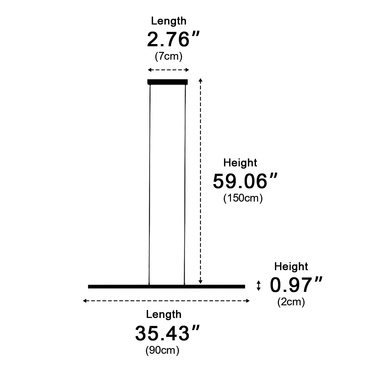 Modern Minimalist Long Strip Light Pendant Lights up and down adjustable - Flyachilles