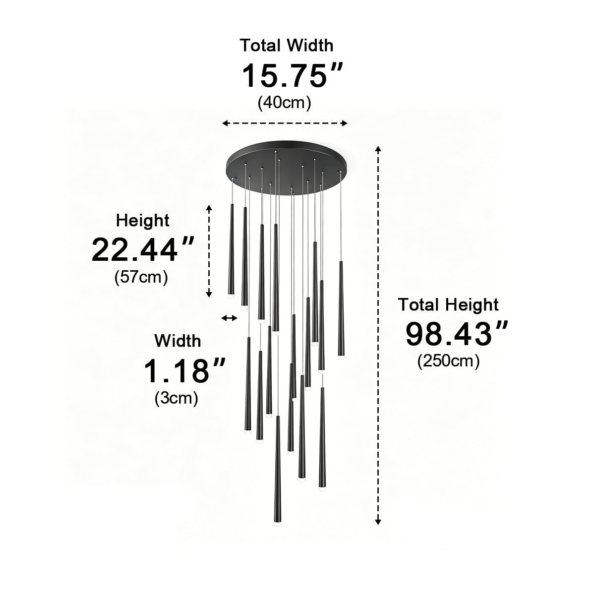 Modern Minimalist Multi - Drop Linear LED Stairs Pendant Lights - Flyachilles