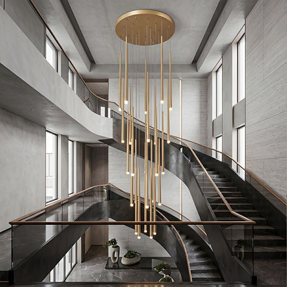 Modern Minimalist Multi - Drop Linear LED Stairs Pendant Lights - Flyachilles