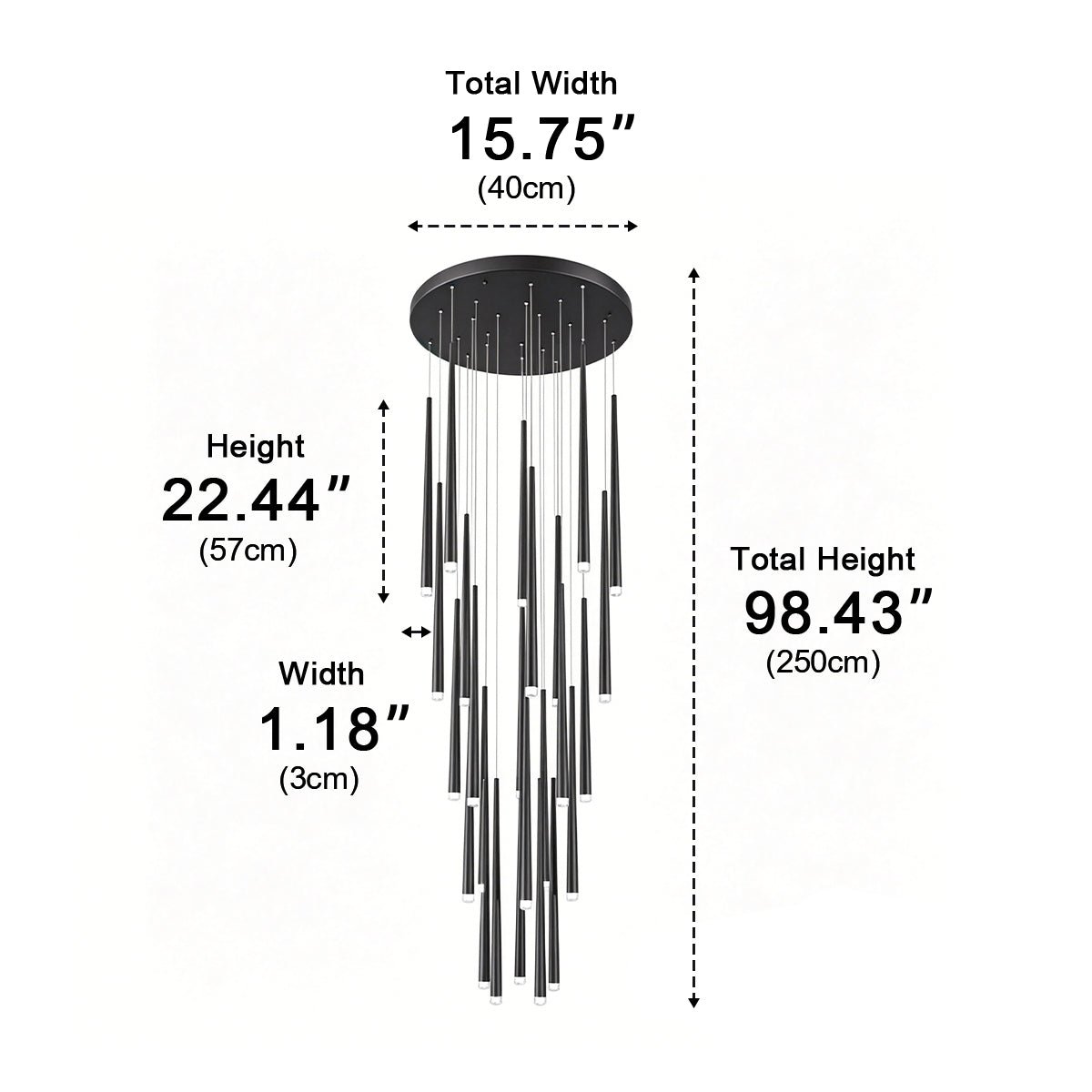 Modern Minimalist Multi - Drop Linear LED Stairs Pendant Lights - Flyachilles