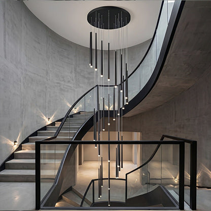 Modern Minimalist Multi - Drop Linear LED Stairs Pendant Lights - Flyachilles