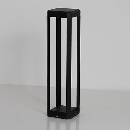 Modern Minimalist Rectangle Hollow Waterproof Black Pathway Post Light - Flyachilles