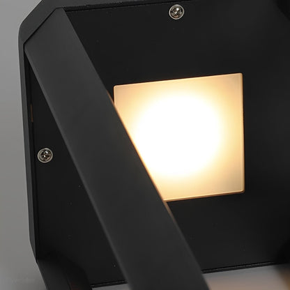 Modern Minimalist Rectangle Hollow Waterproof Black Pathway Post Light - Flyachilles