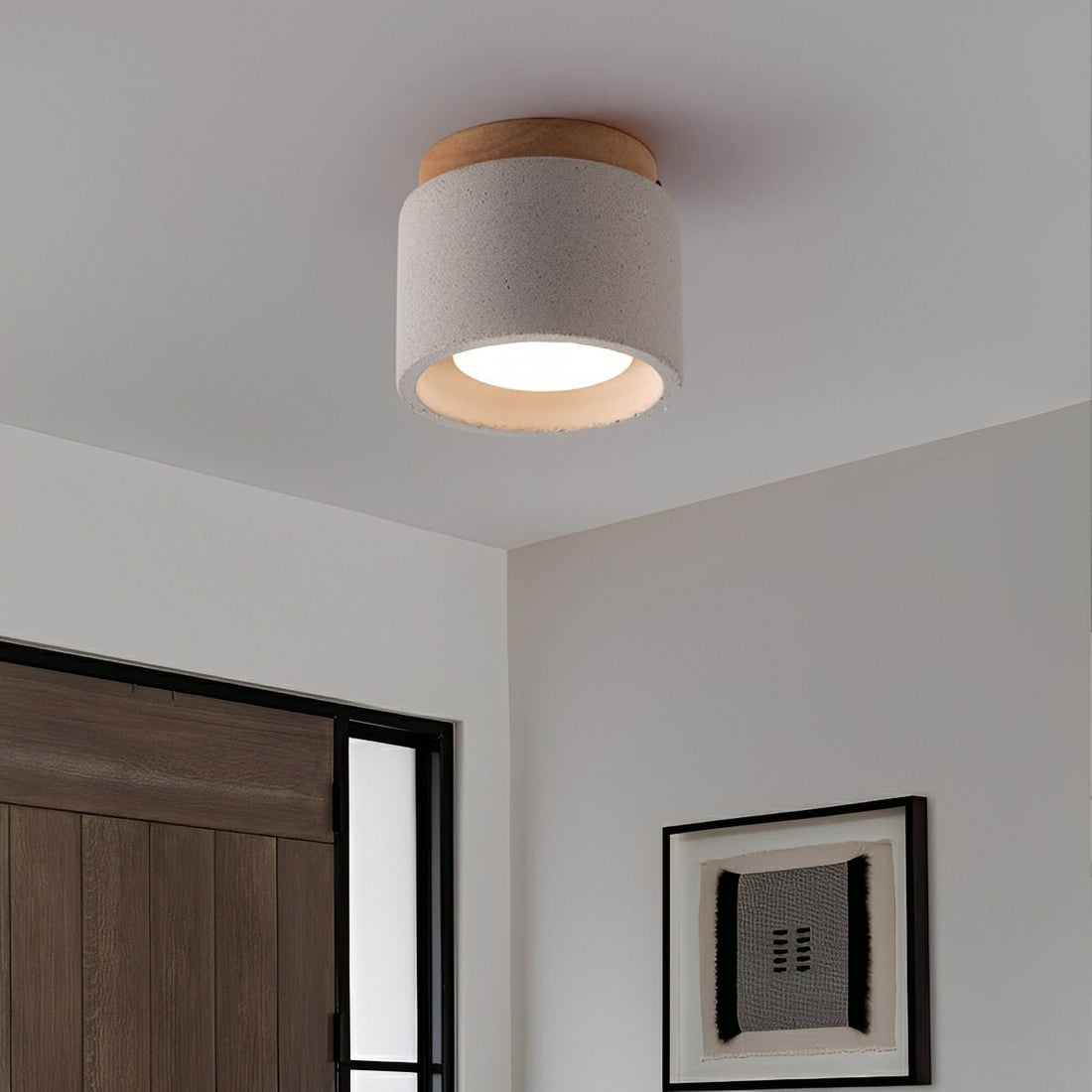 Modern Minimalist Round Cement LED Ceiling Lights - Flyachilles