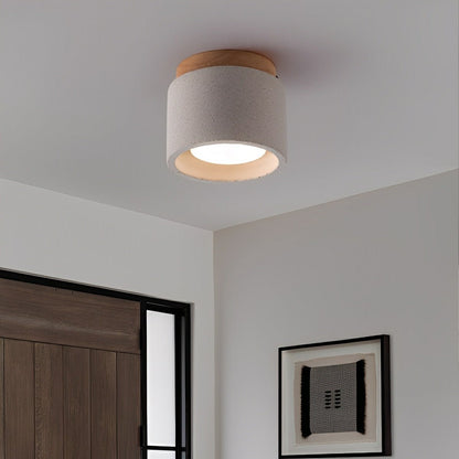 Modern Minimalist Round Cement LED Ceiling Lights - Flyachilles
