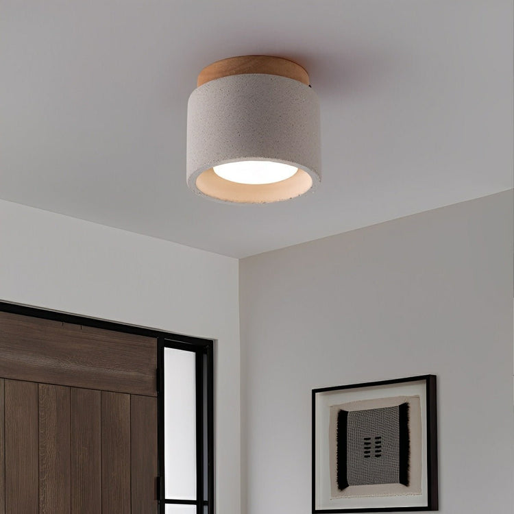 Modern Minimalist Round Cement LED Ceiling Lights - Flyachilles