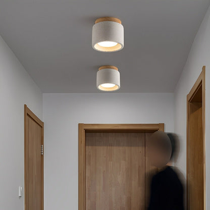 Modern Minimalist Round Cement LED Ceiling Lights - Flyachilles