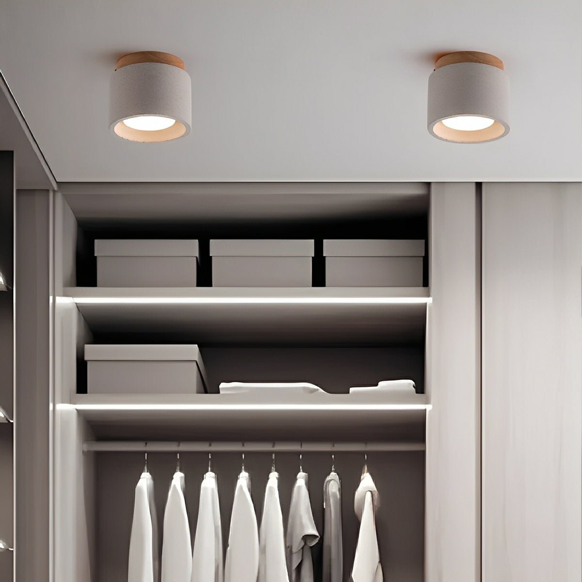 Modern Minimalist Round Cement LED Ceiling Lights - Flyachilles