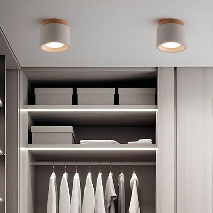 Modern Minimalist Round Cement LED Ceiling Lights - Flyachilles