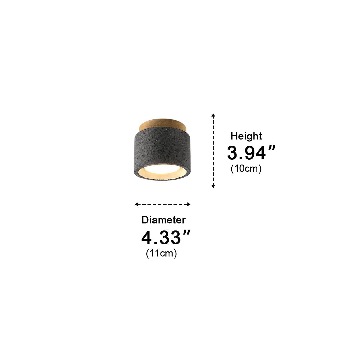 Modern Minimalist Round Cement LED Ceiling Lights - Flyachilles