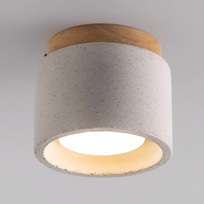 Modern Minimalist Round Cement LED Ceiling Lights - Flyachilles