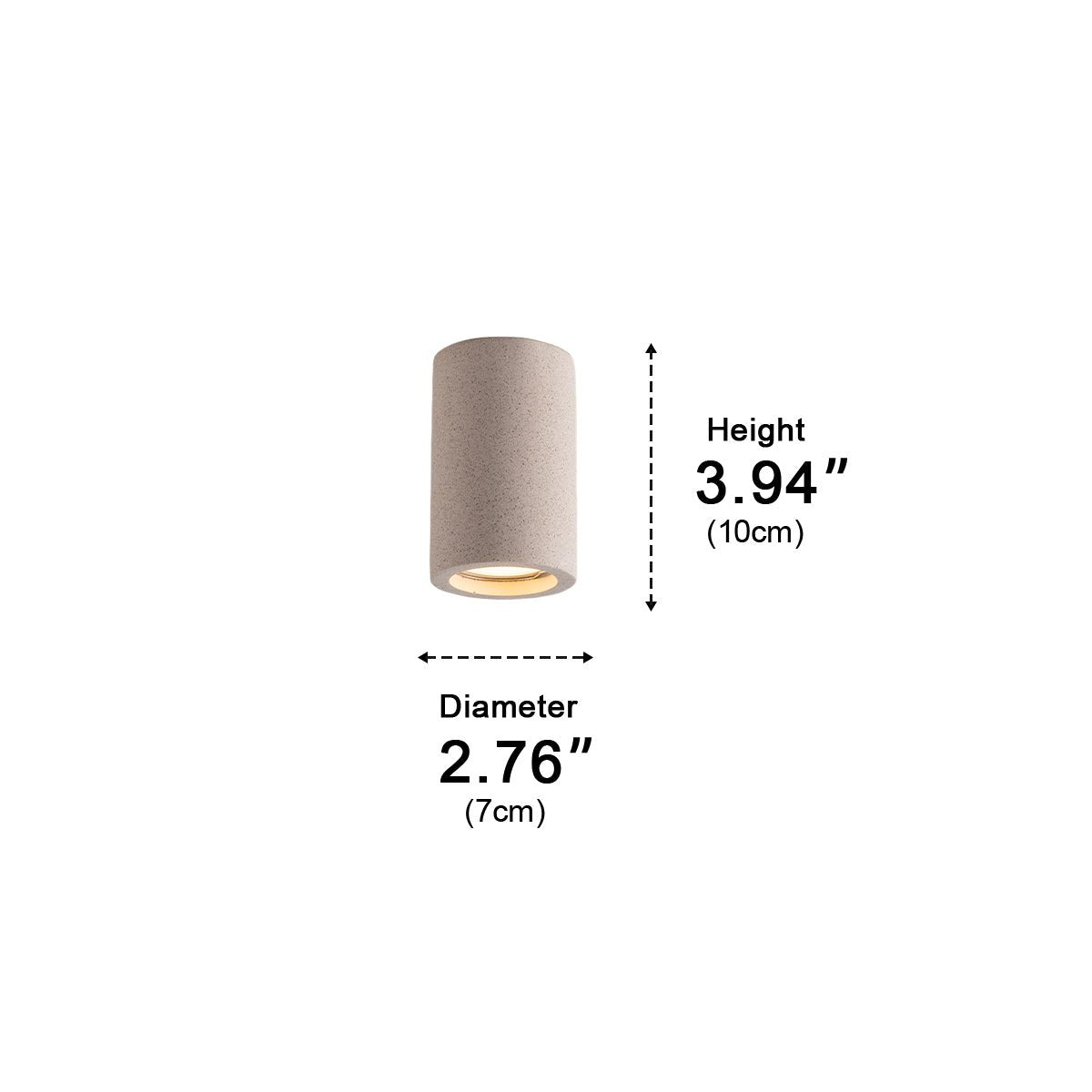 Modern Minimalist Round Cement LED Ceiling Lights Mainless Lighting - Flyachilles
