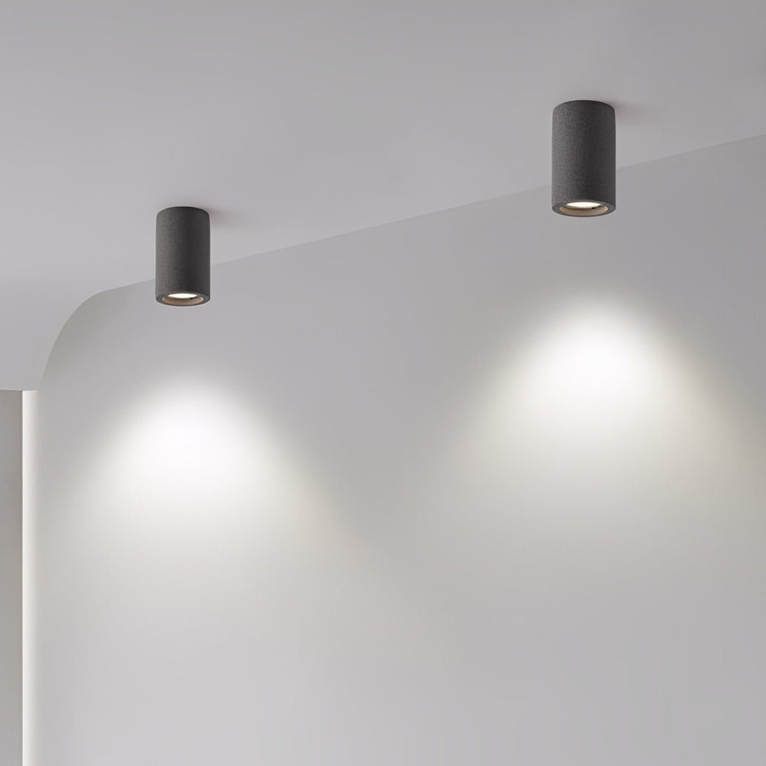 Modern Minimalist Round Cement LED Ceiling Lights Mainless Lighting - Flyachilles