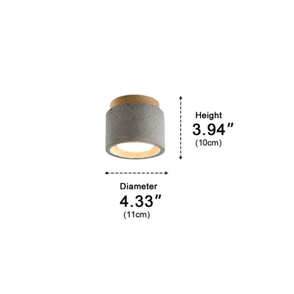 Modern Minimalist Round Concrete LED Ceiling Lights - Flyachilles