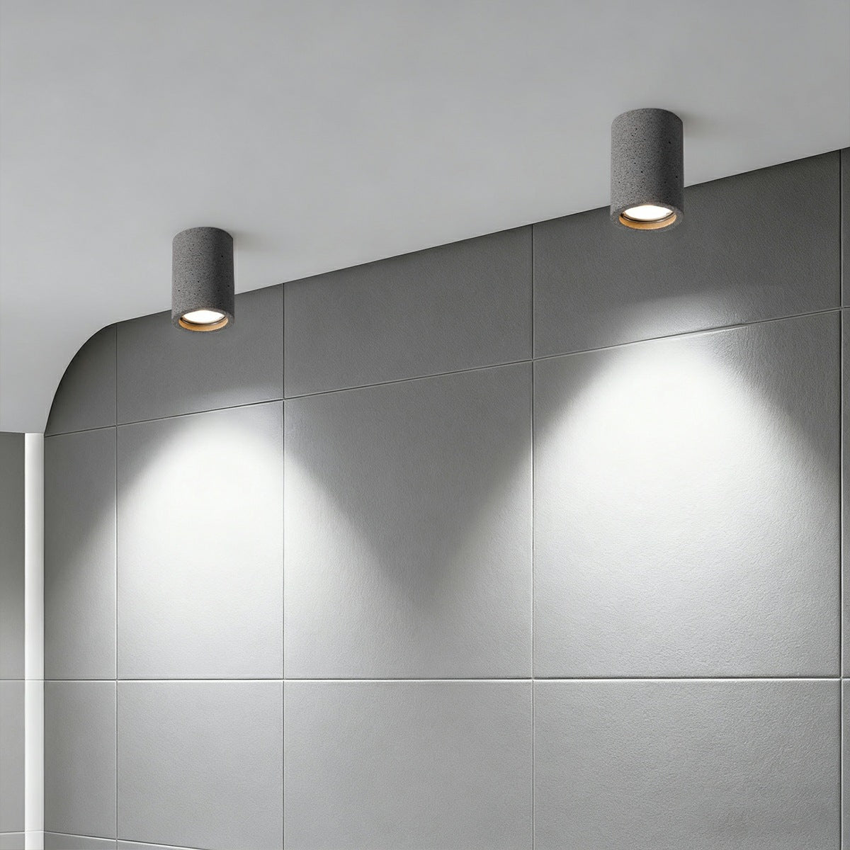 Modern Minimalist Round Concrete LED Ceiling Lights Mainless Lighting - Flyachilles