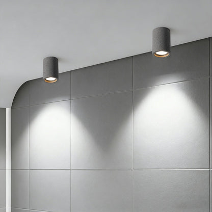 Modern Minimalist Round Concrete LED Ceiling Lights Mainless Lighting - Flyachilles