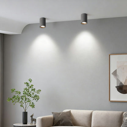 Modern Minimalist Round Concrete LED Ceiling Lights Mainless Lighting - Flyachilles