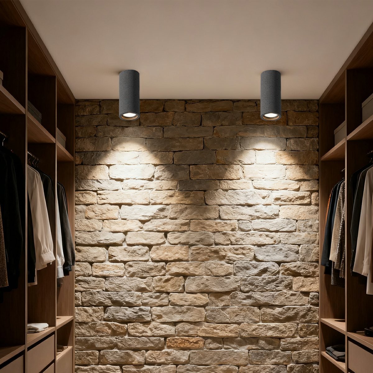 Modern Minimalist Round Concrete LED Ceiling Lights Mainless Lighting - Flyachilles