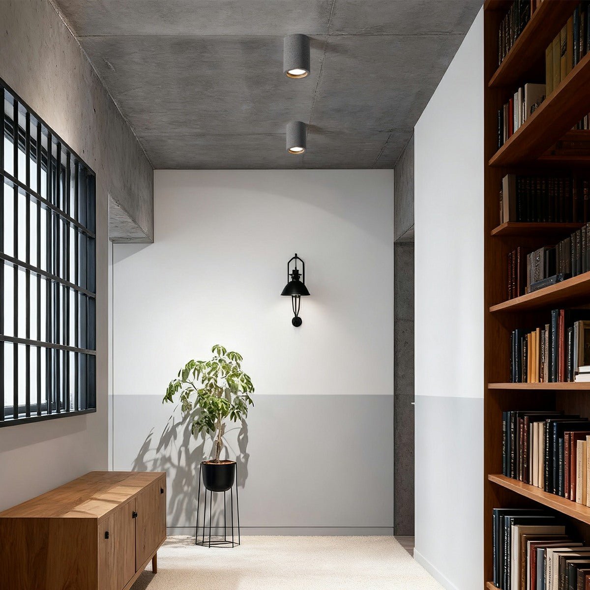 Modern Minimalist Round Concrete LED Ceiling Lights Mainless Lighting - Flyachilles
