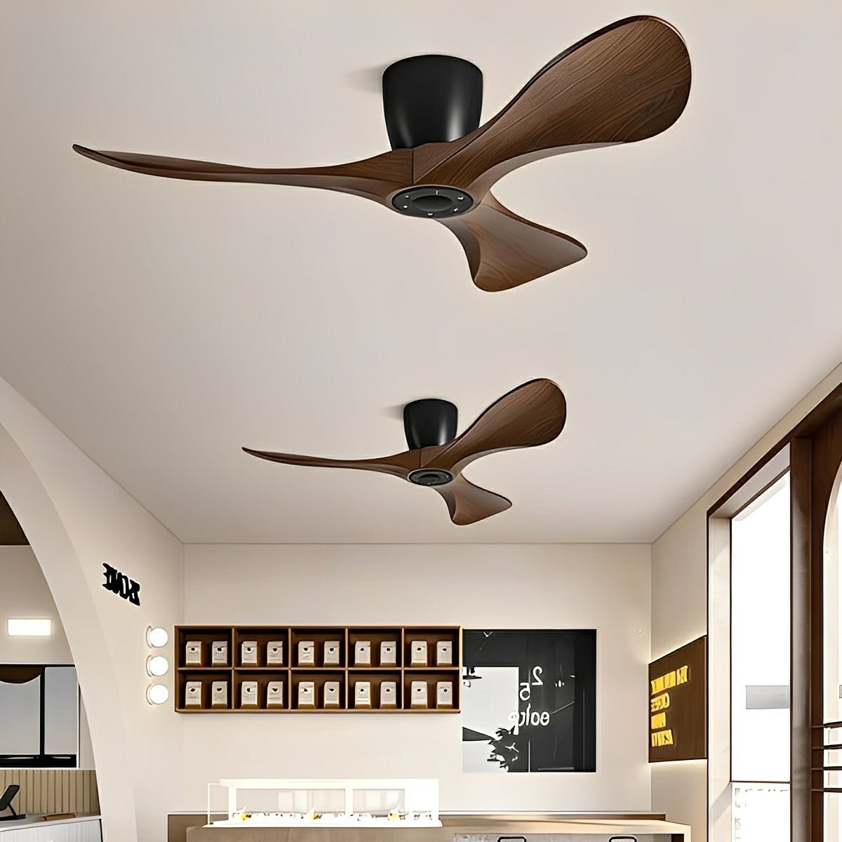 Modern Minimalist Sculptural DC Motor Reverse Ceiling Fan - Flyachilles