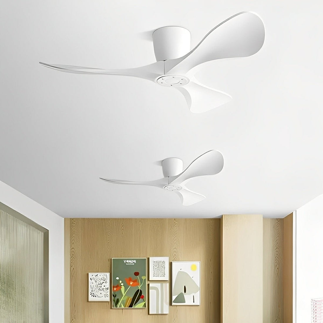 Modern Minimalist Sculptural DC Motor Reverse Ceiling Fan - Flyachilles