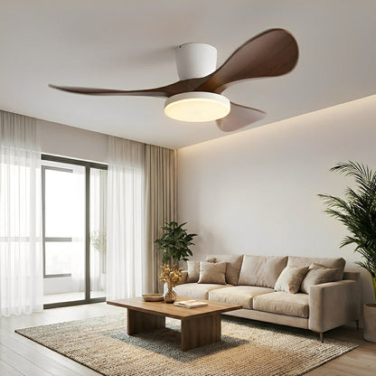 Modern Minimalist Sculptural DC Motor Reverse Ceiling Fan with Light - Flyachilles